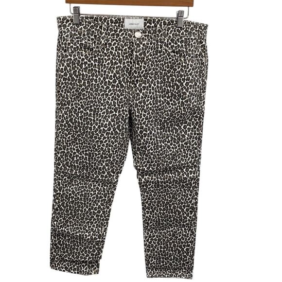 CURRENT ELLIOTT The Fling Snow Leopard Skinny Jeans Size 30 - Picture 2 of 9